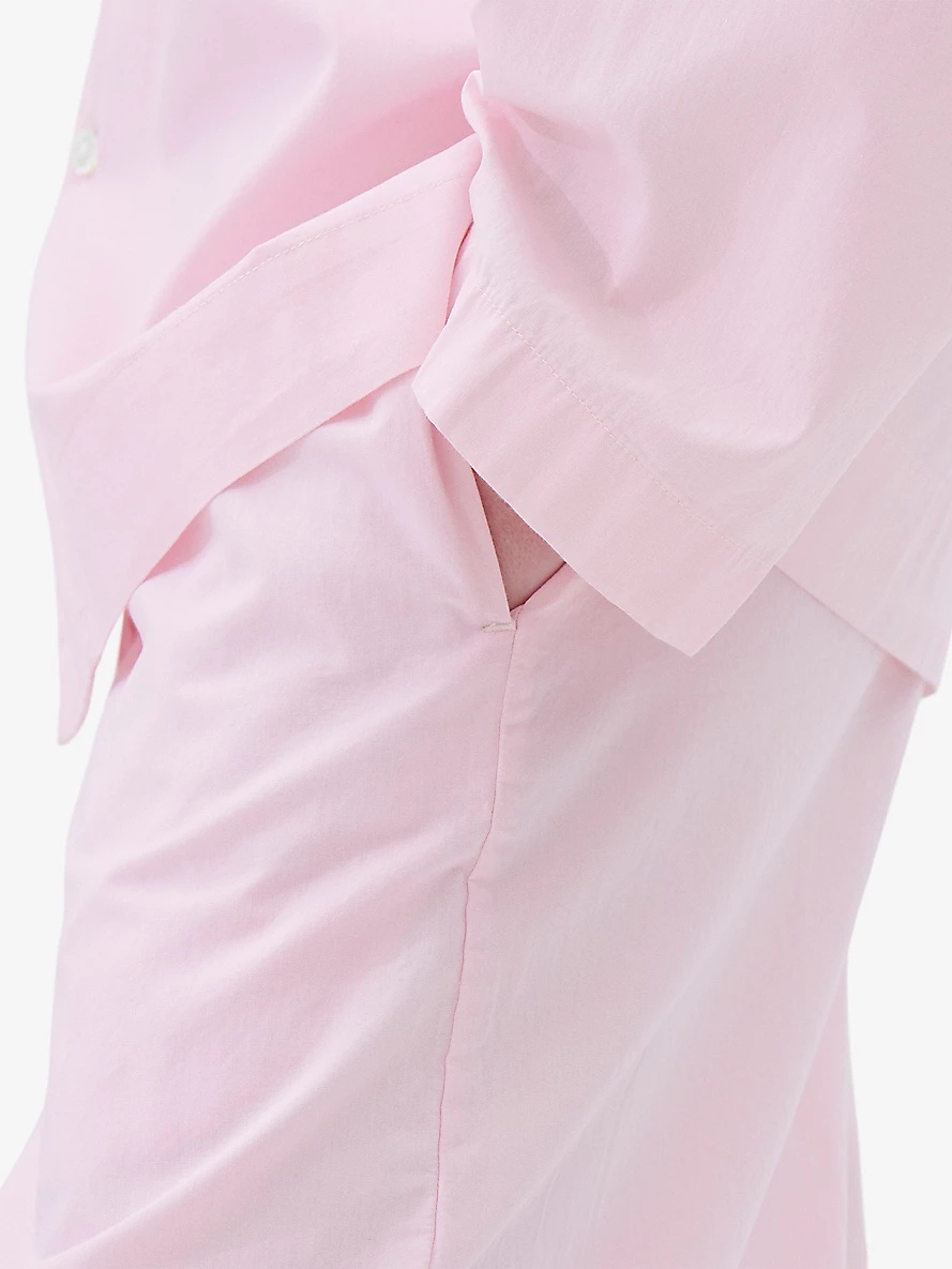 Striped patch-pocket organic-cotton pyjama shirt - 5