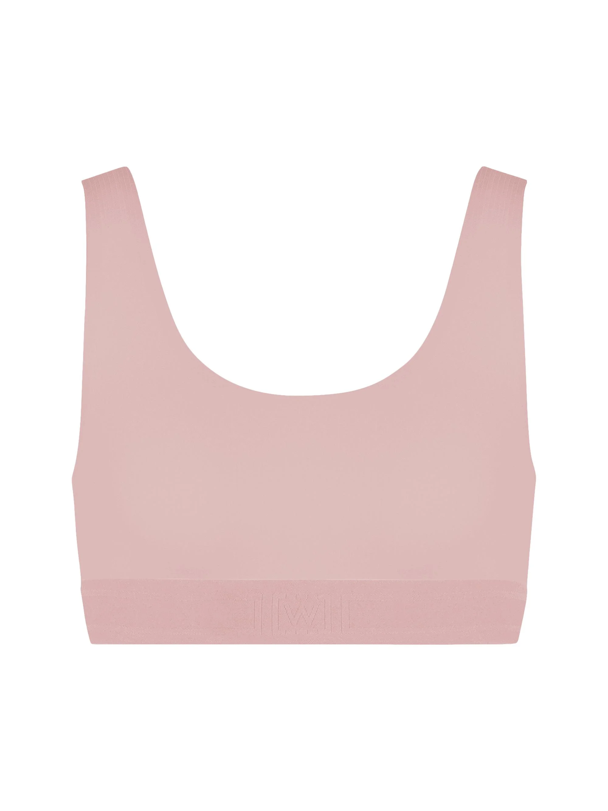 Women's Beauty Cotton Scoop Neck Bralette - Powder Pink - 1