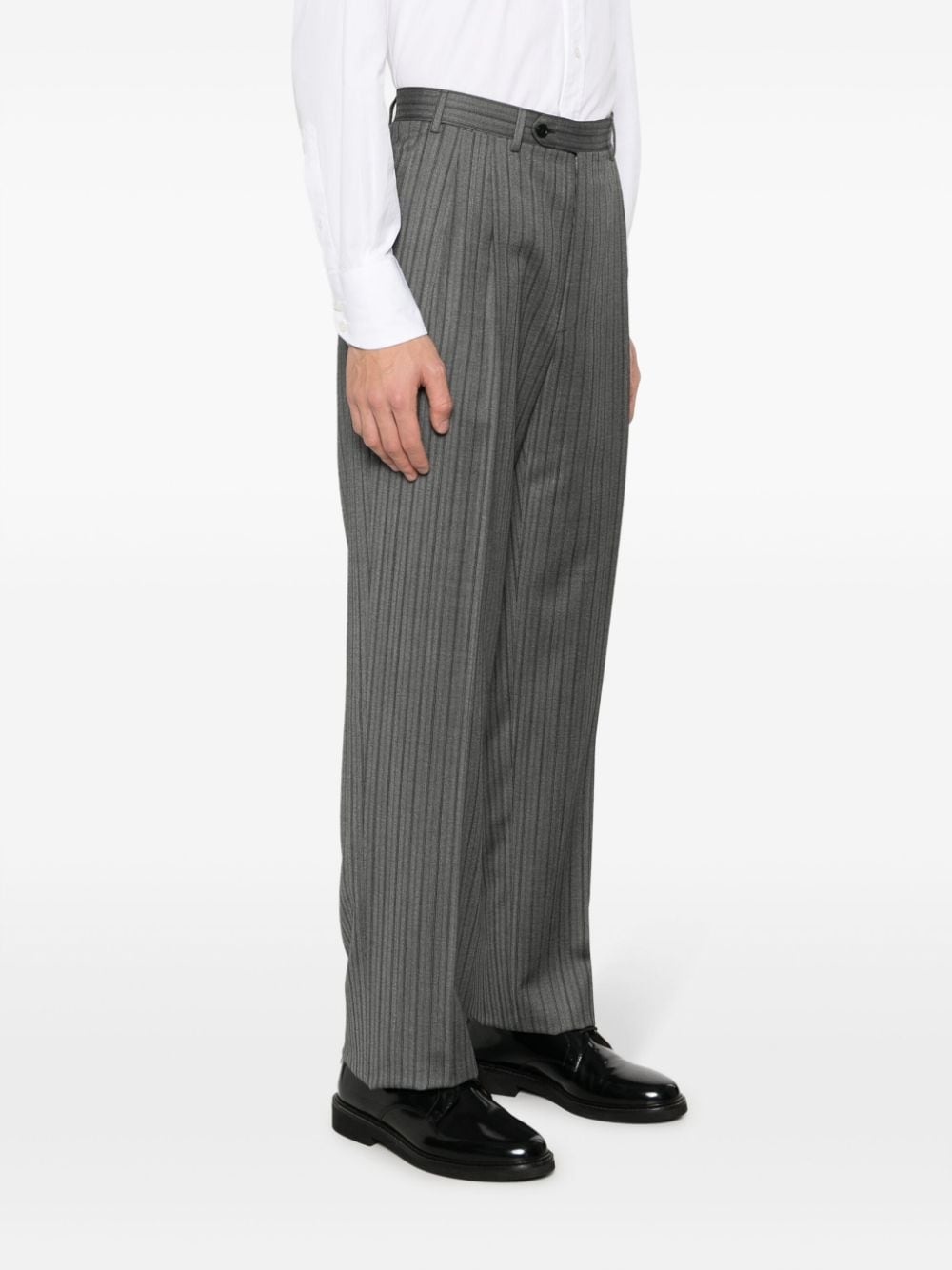 pinstripe-pattern wool trousers - 3