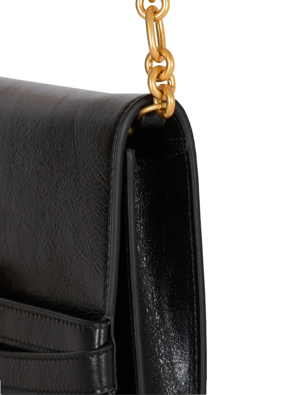 Balmain Women "Shuffle" Wallet On Chain Crinkled Leather - 5