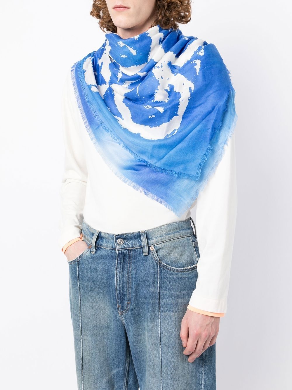 patterned knitted scarf - 2