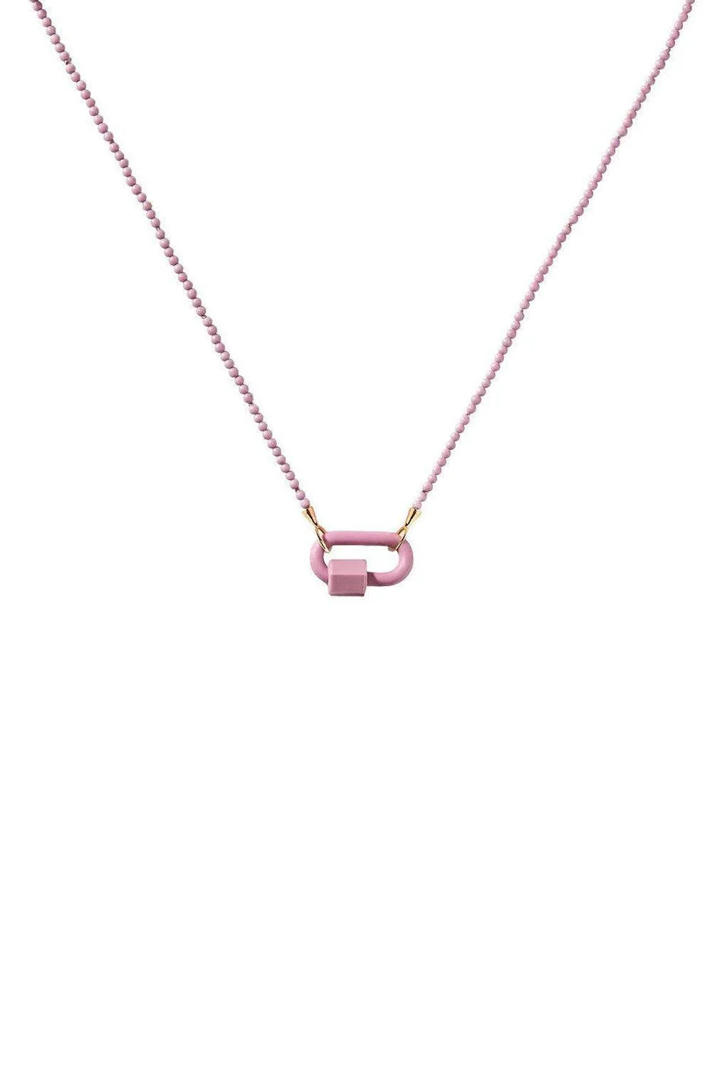Phosphosiderite Tone on Stone Rubber Lock Necklace - 1