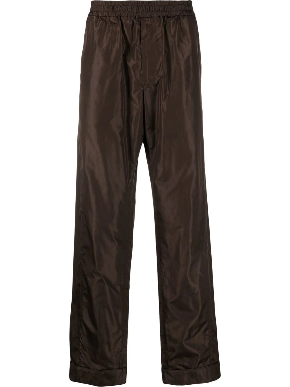 elasticated-waistband silk trousers - 1