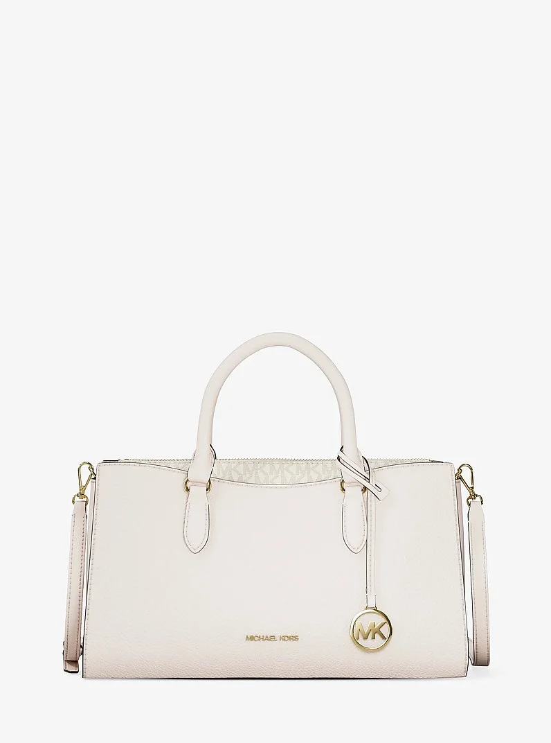 Arden Medium Leather Top-Zip Satchel - 1