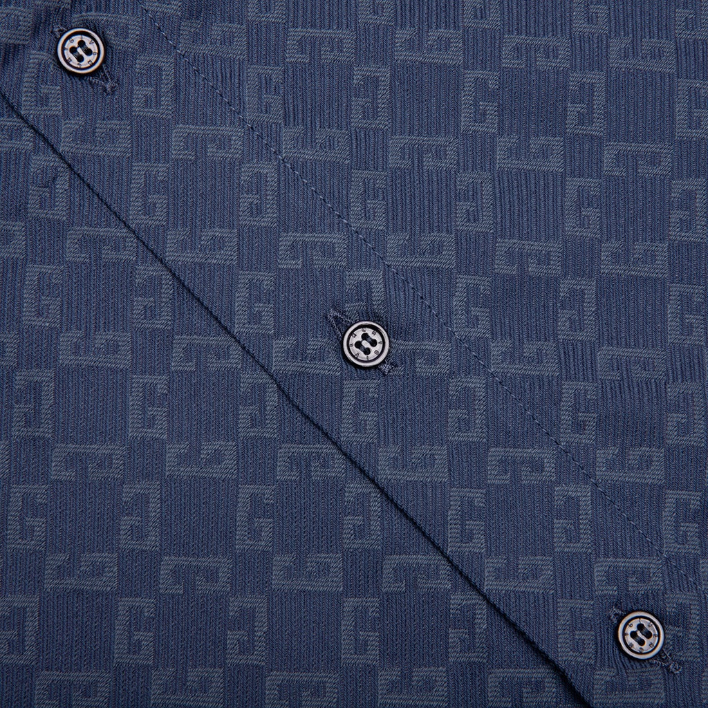 SHINY MONOGRAM 72 DENIM SHIRT - GREY/BLUE - 4