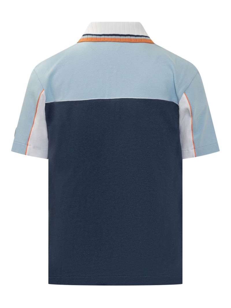 CASABLANCA colour-block zip-neck polo shirt outlook