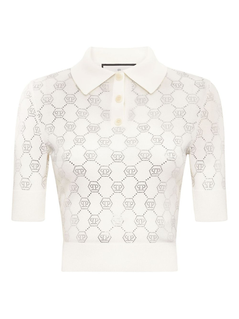 monogram knitted polo top 1