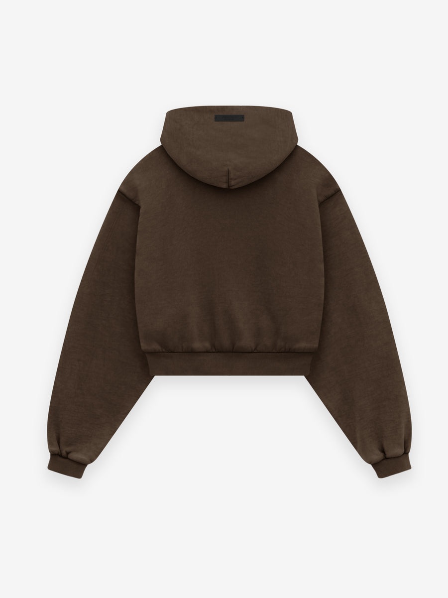 Women's Heavy Fleece Cropped V-Neck Hoodie - 2