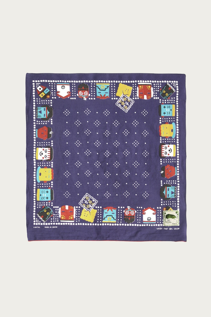Fastcolor Selvedge Bandanna (KACHINA & PECKISH RAINBOWY) - Purple 1