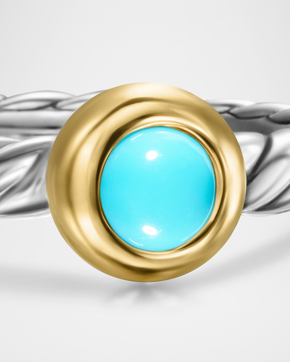 Cable Flex Ring with Gemstone in Silver and 14K Gold, 2.8mm - 5