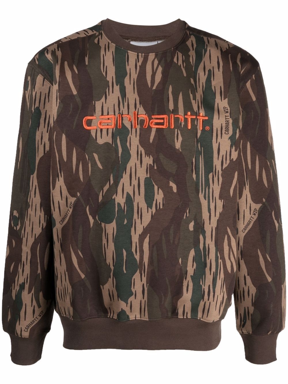 embroidered logo camouflage-print sweatshirt - 1