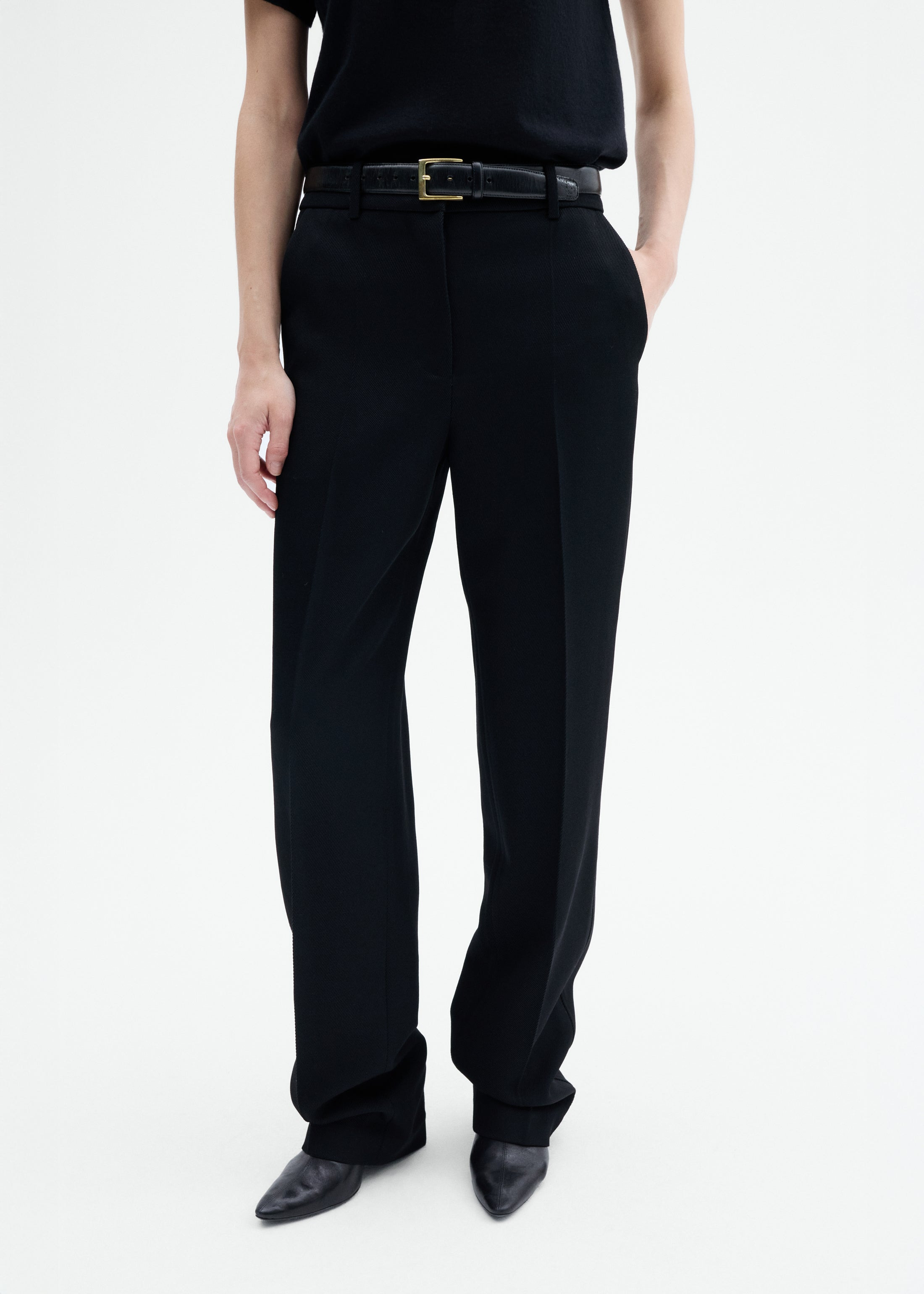 Tailored Straight Pant in Virgin Wool - 5