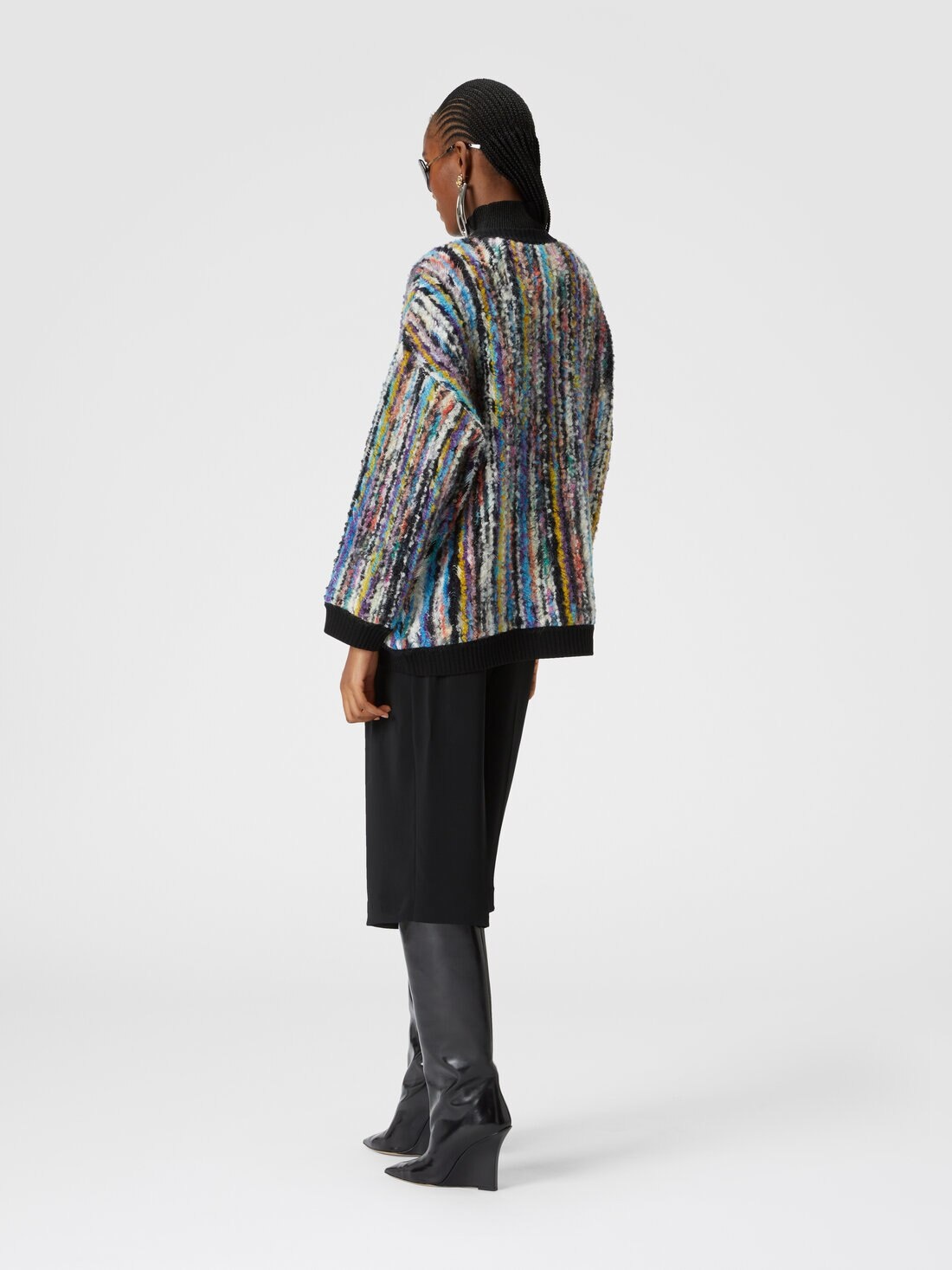 Oversized wool and mohair bouclé cardigan - 3