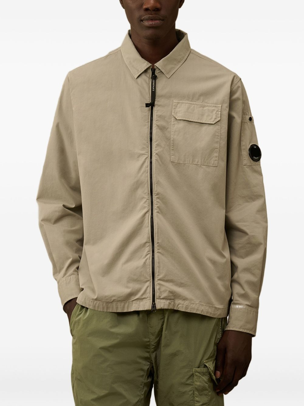 zip-fastening pocket shirt jacket - 3