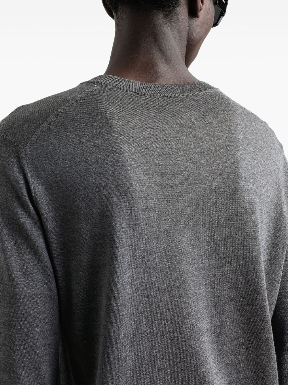 logo-embroidered silk sweater - 5