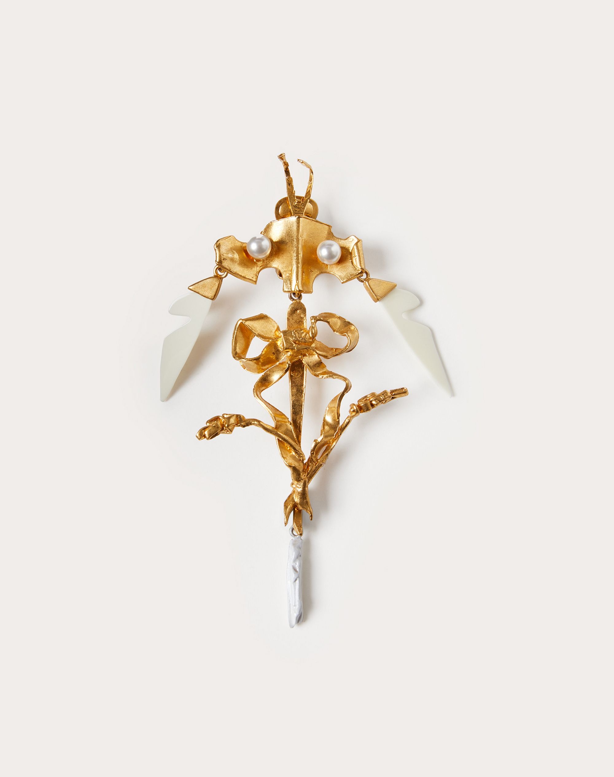 Dreamy Forest Single Earring in Metal, Enamel, Plexiglass and Swarovski® Pearls - 1