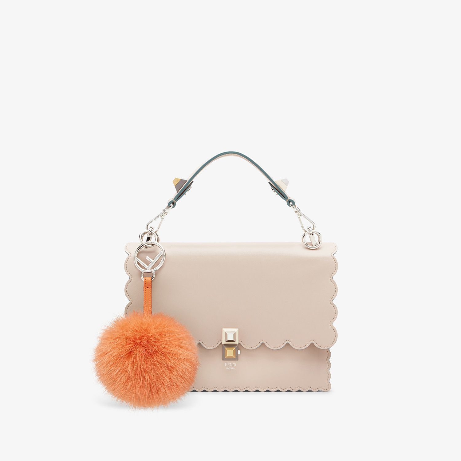 Orange fox fur charm - 2