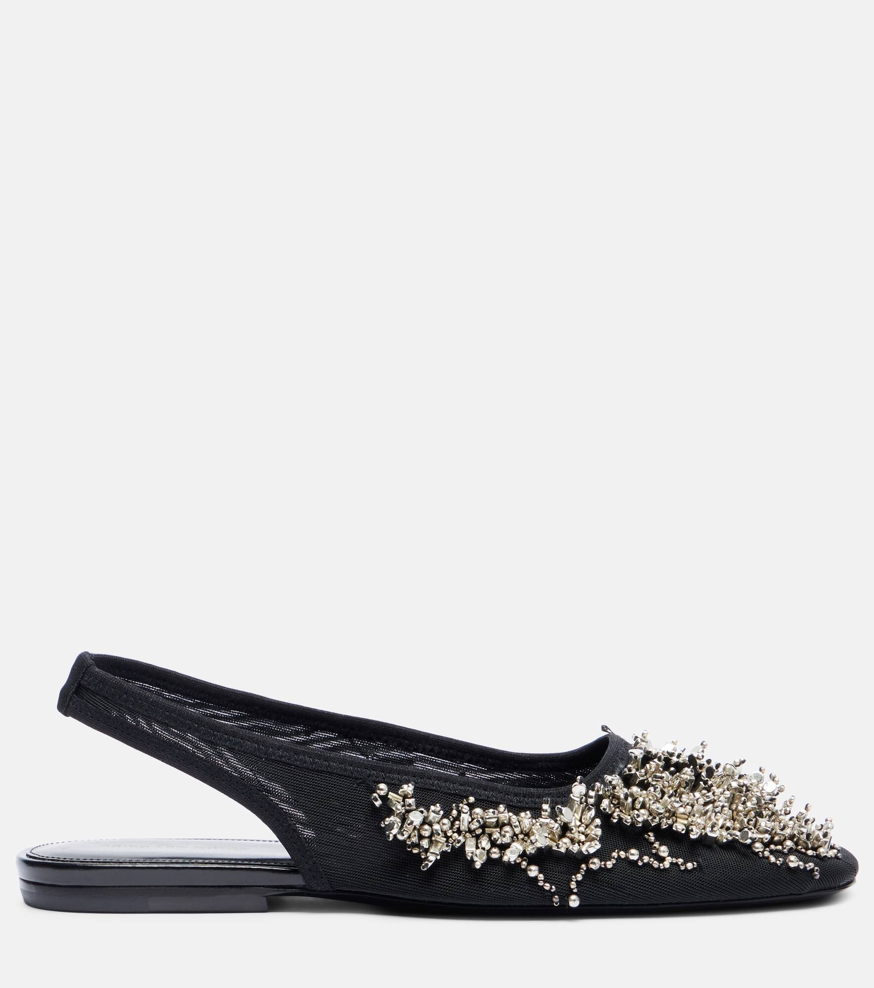 Embellished slingback flats - 4