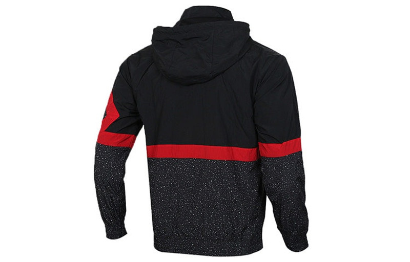 Jordan Air Jordan Diamond Cement Jacket Running Training Sports Hooded Jacket Black Red AR3243-010 outlook
