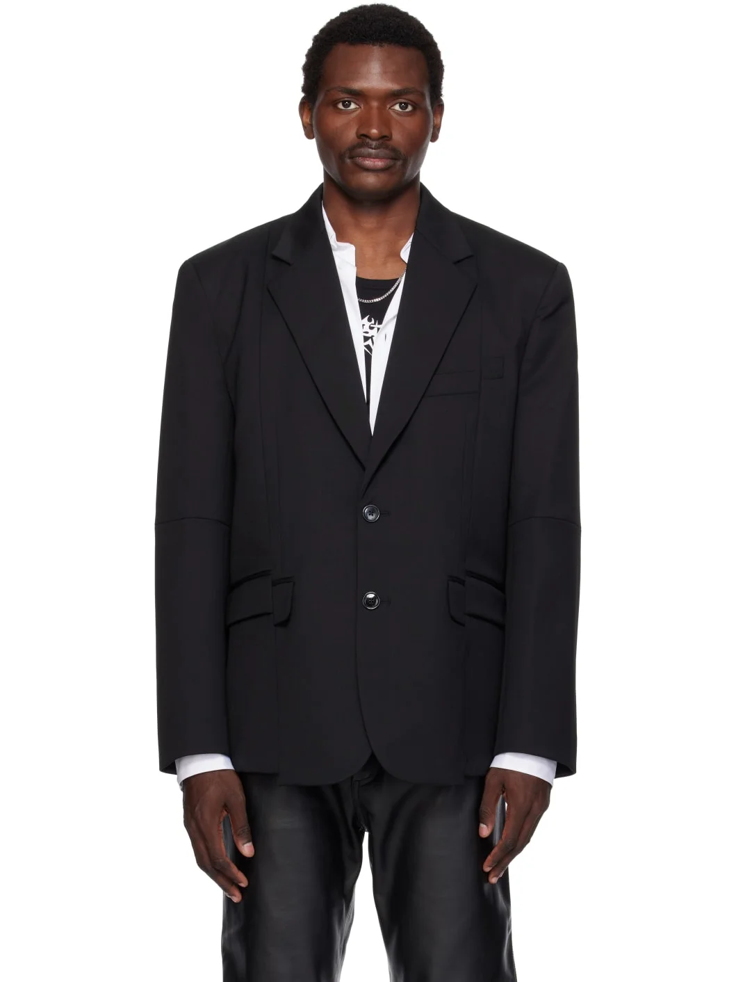 Gray Cut-Up Tailored Blazer - 1