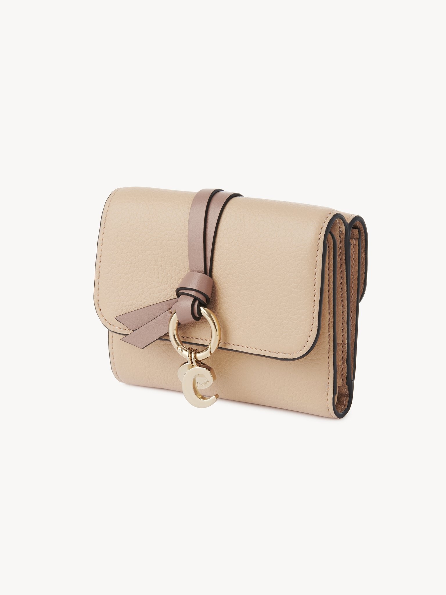 SMALL ALPHABET TRI-FOLD IN GRAINED LEATHER - 2