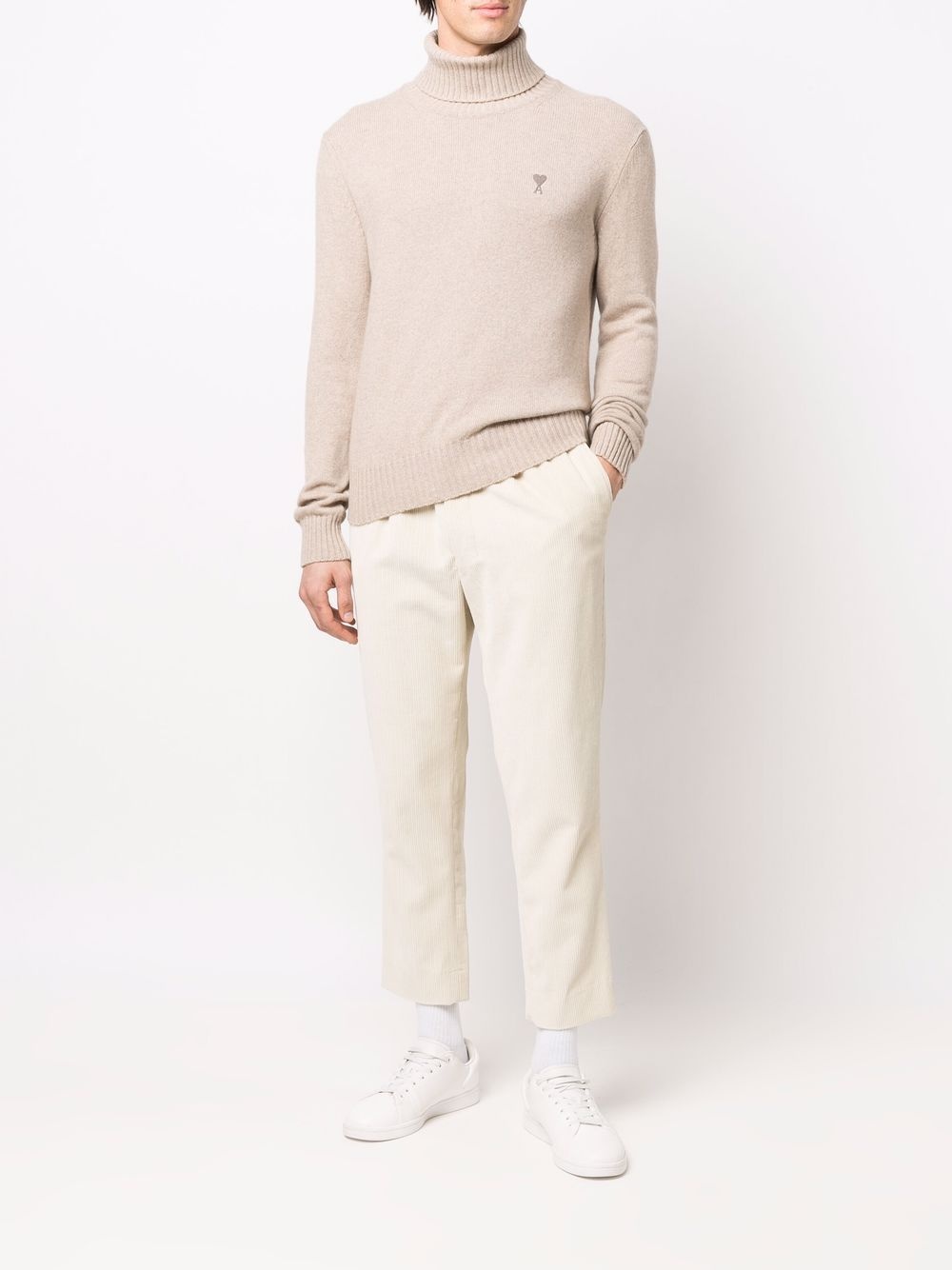 drawstring-waist corduroy trousers - 2