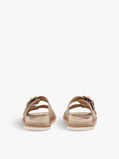 Brunello Cucinelli Two-strap suede sandals outlook