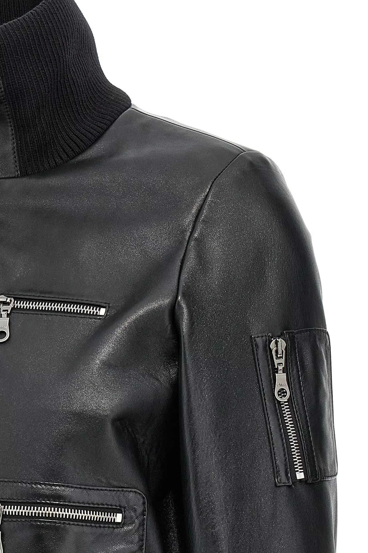 Leather bomber jacket - 4