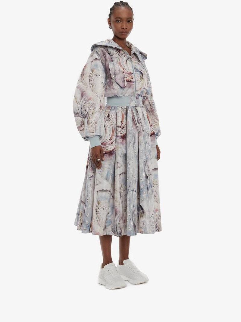 William Blake Dante Print Hooded Bomber in Blue 3