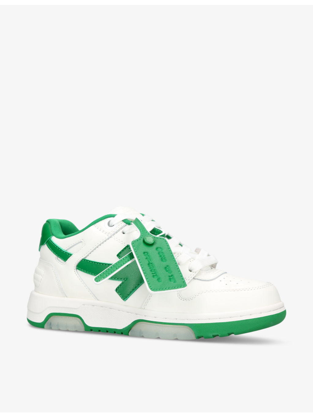 OOO logo-embroidered leather low-top trainers - 3