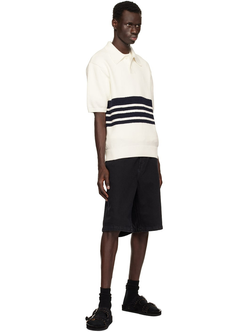 Palmes Black Twill Patch Denim Shorts outlook