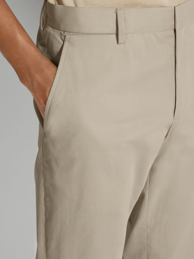 ZEGNA OFF WHITE STRETCH COTTON PANTS outlook