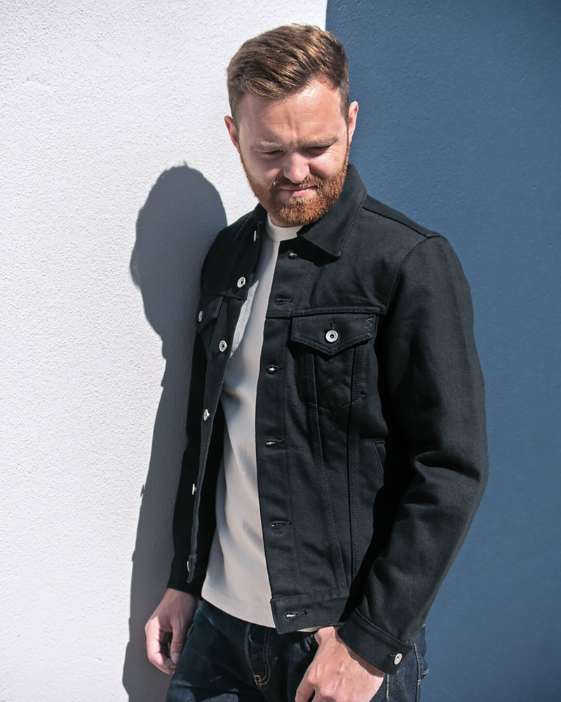 21OZ NON-FADE DENIM MODIFIED TYPE III JACKET - SUPERBLACK 4