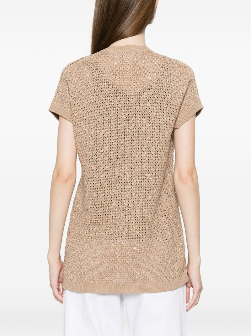 sequin-embellished V-neck vest 4