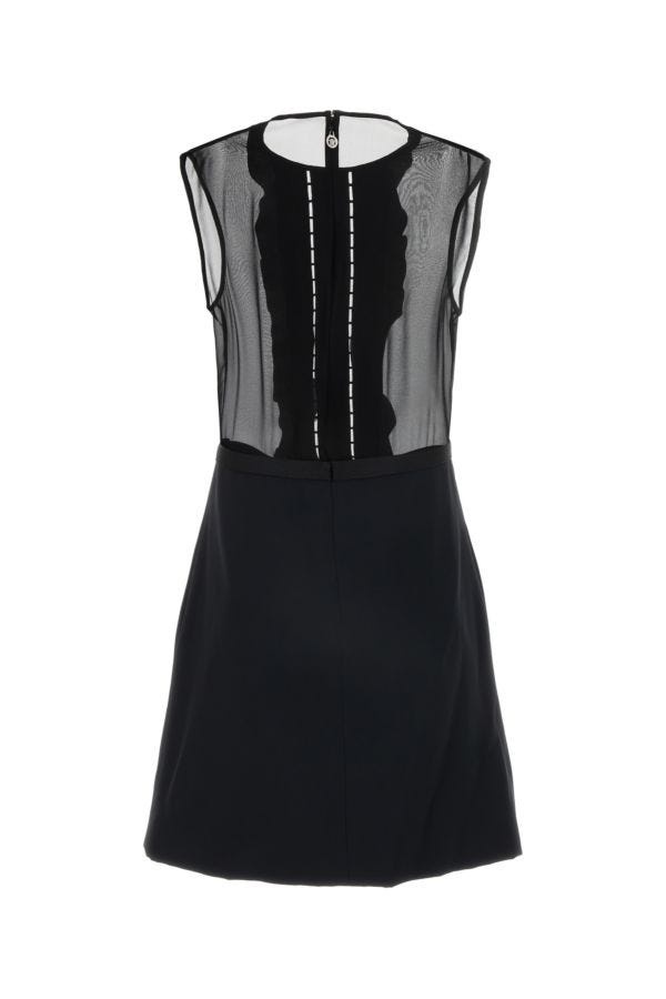 Versace Woman Black Georgette Mini Dress - 2