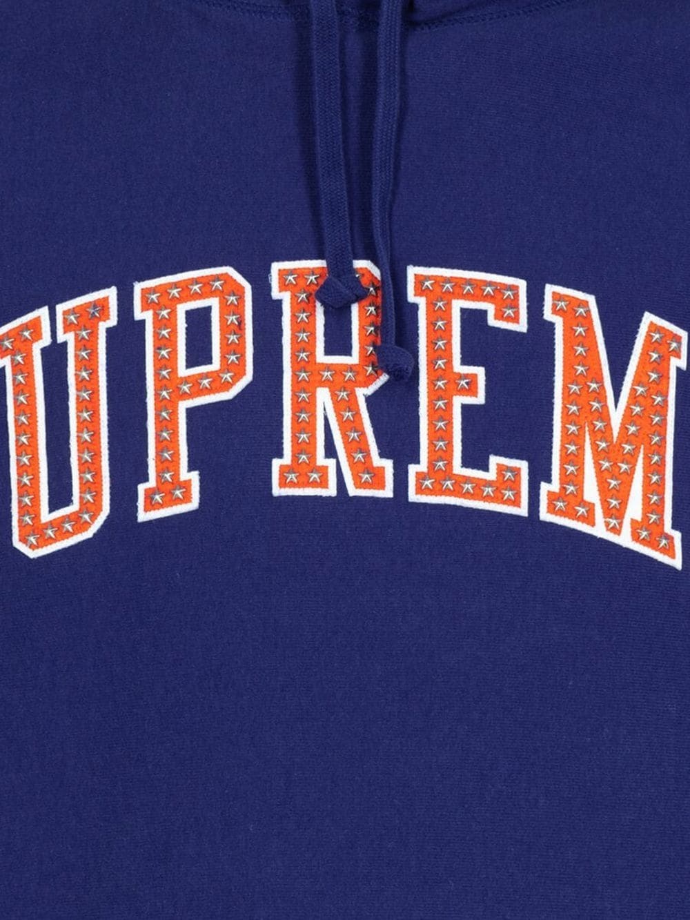 Supreme Cord Collegiate Logo Hooded Sweatshirt Navy