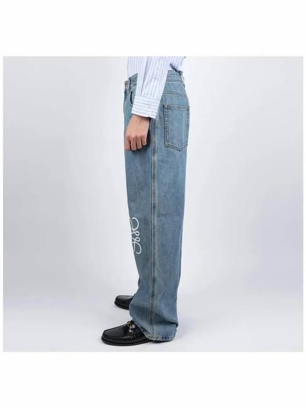 Anagram Embroidery Jeans Blue - 4