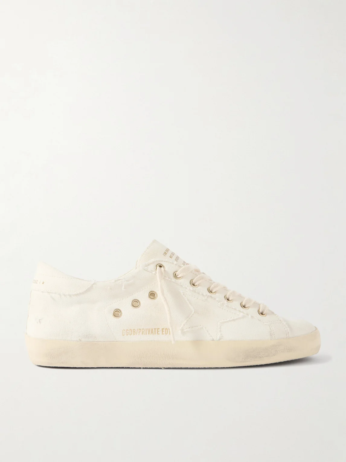 Super-Star Distressed Canvas Sneakers - 1