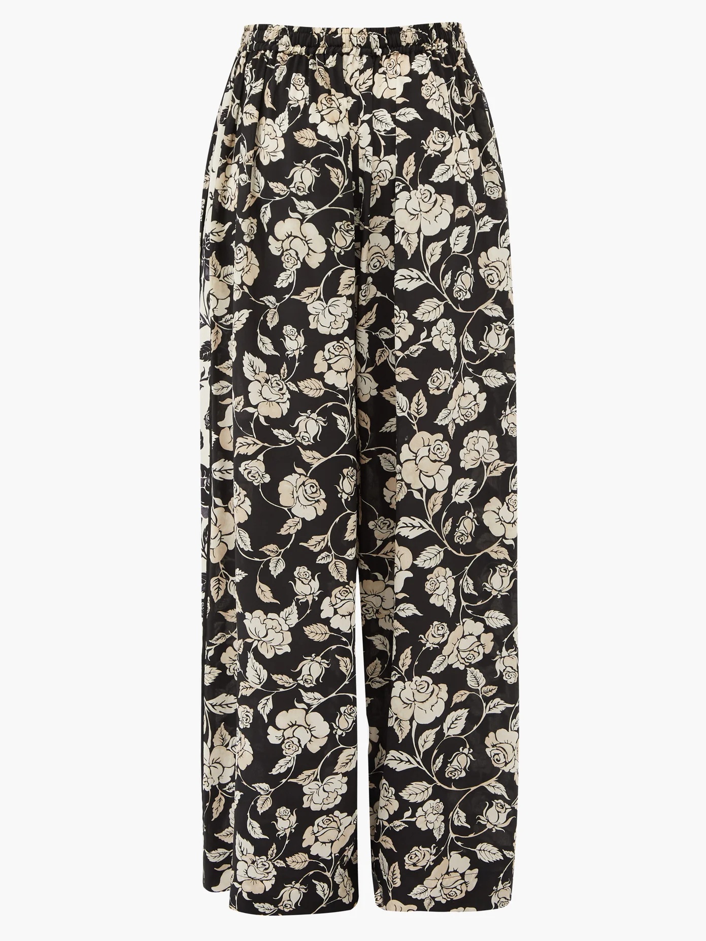 Floral-print wide-leg crepe trousers - 4