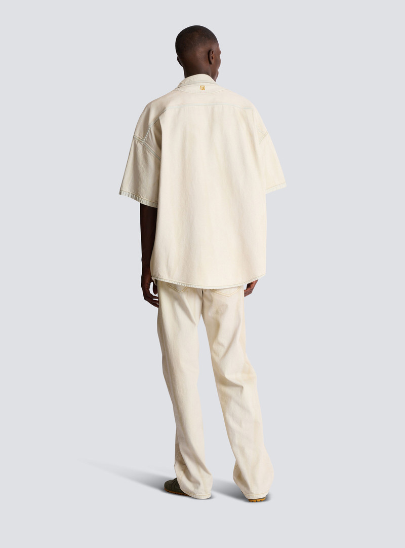 Faded denim overshirt 4