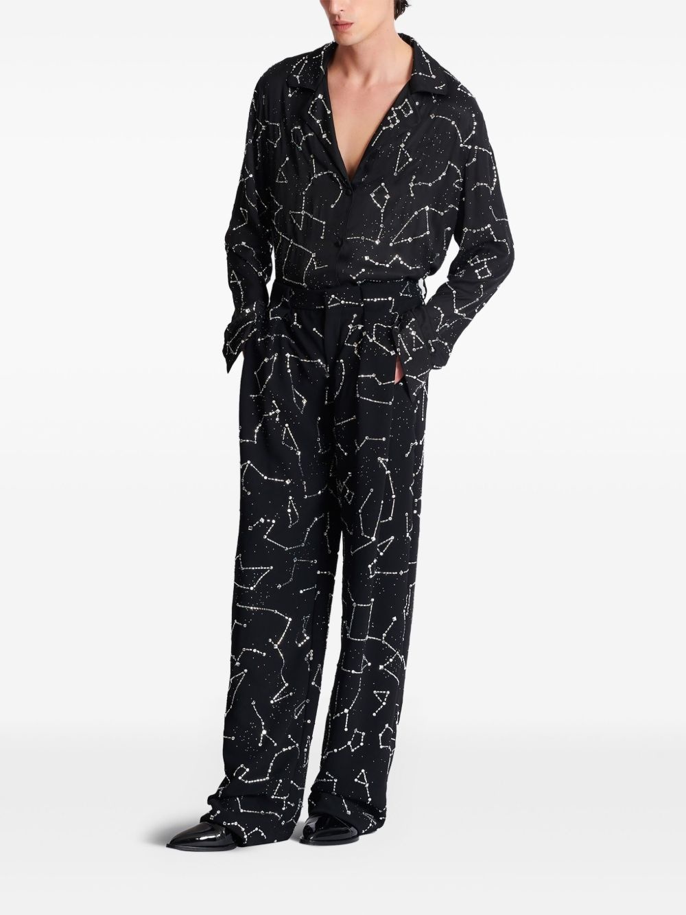 constellation embroidered trousers - 3