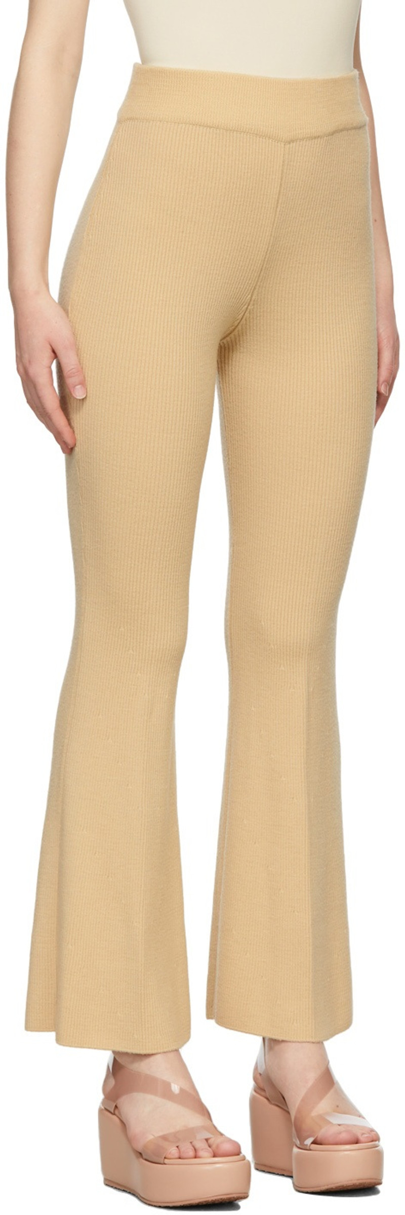 LVIR Beige Wool Knit Pants outlook