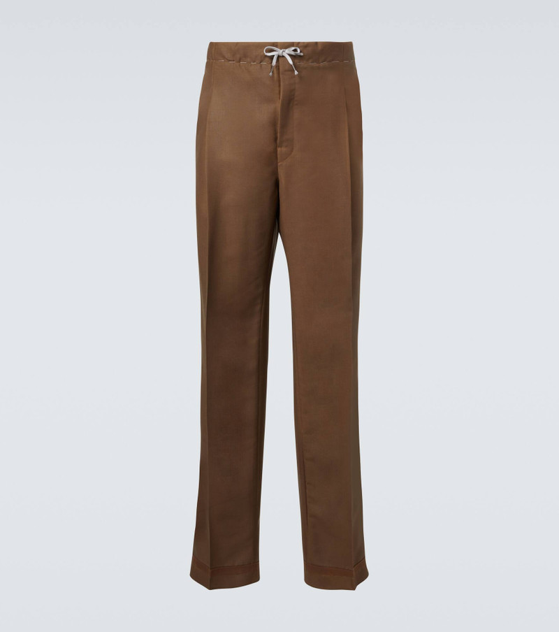 Mohair and wool straight pants 1