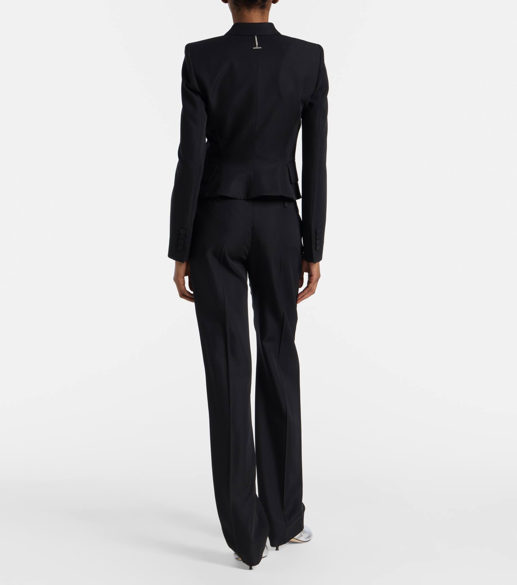 Double-breasted wool-blend blazer - 3