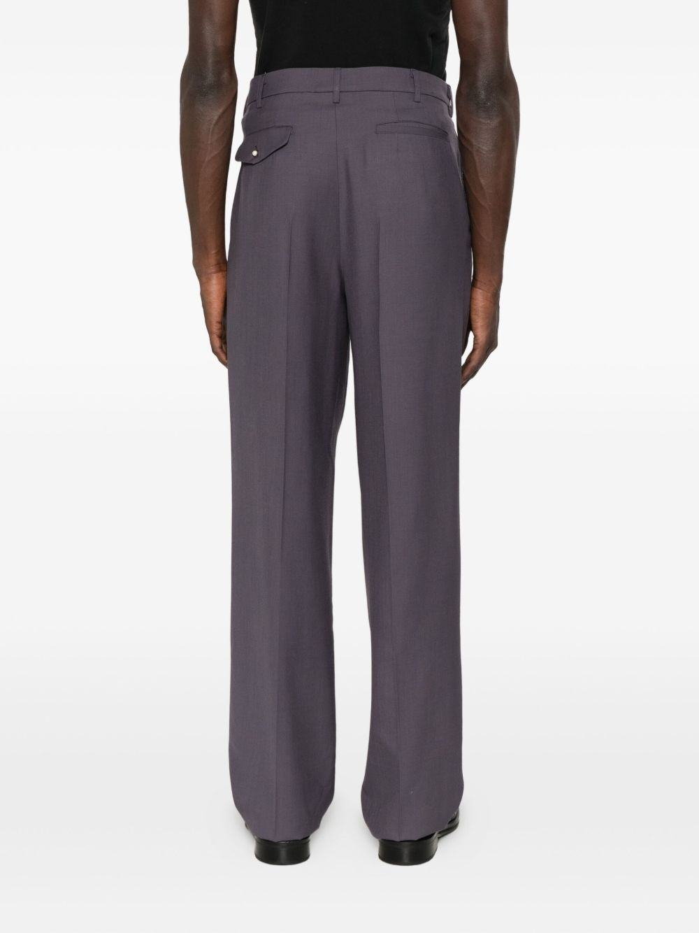 pleated zip-detail trousers - 4