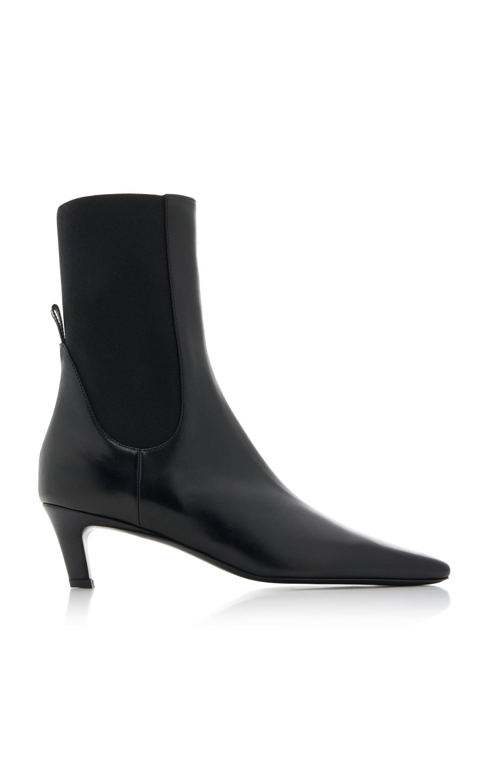 The Mid Heel Leather Boots black - 1