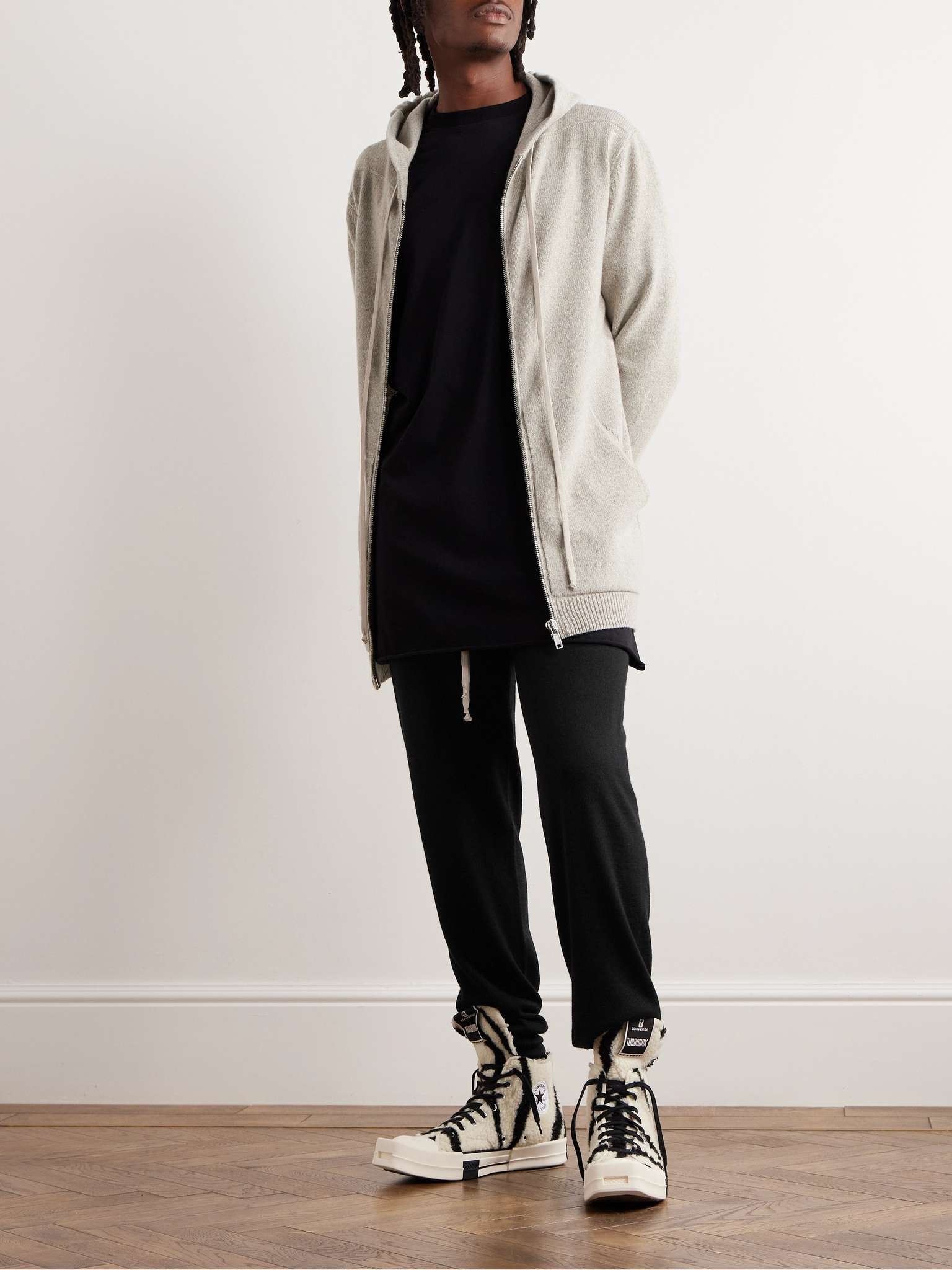 CELINE triomphe hooded sweater in wool and cashmere | REVERSIBLE
