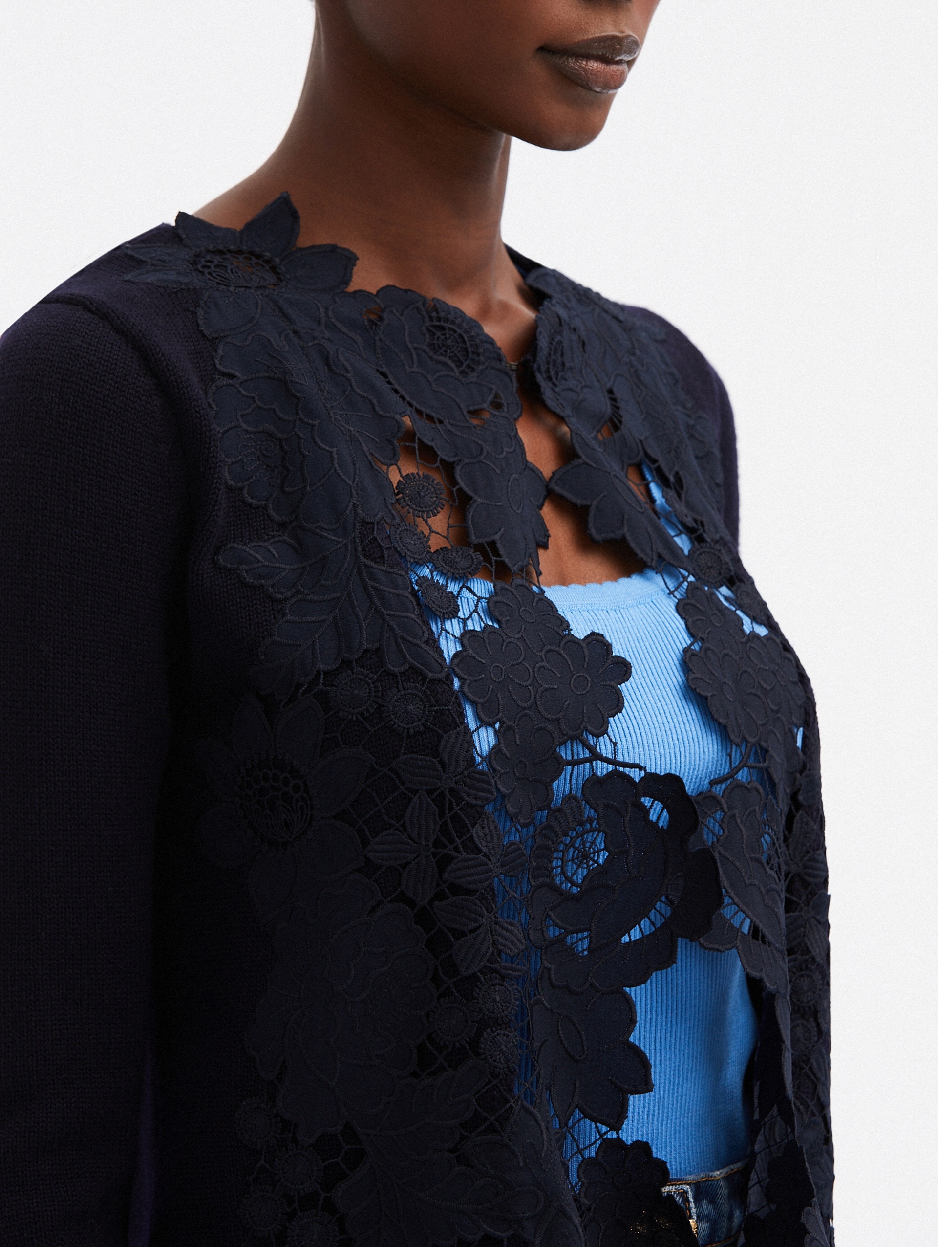 MIXED BOTANICAL LACE CARDIGAN - 5