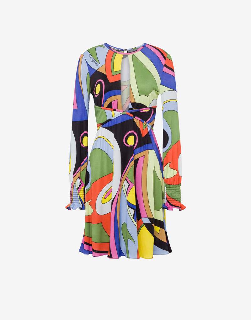 MULTICOLOUR PRINT JERSEY DRESS 1