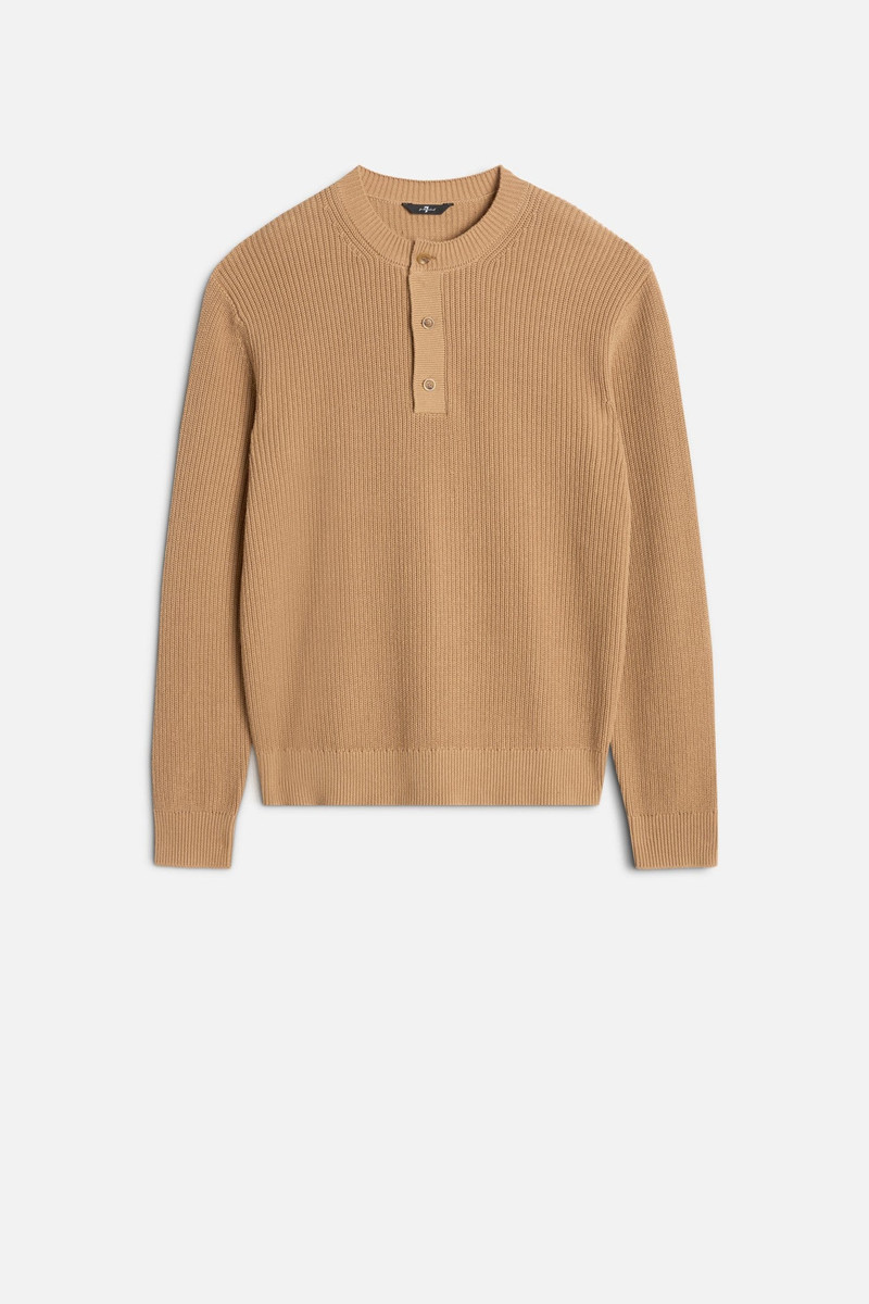 Henley Sweater in Beige 1